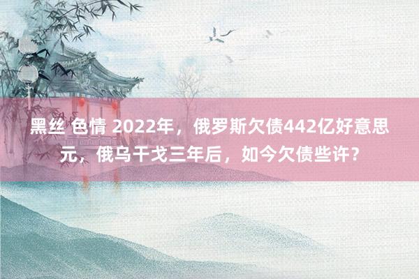 黑丝 色情 2022年，俄罗斯欠债442亿好意思元，俄乌干戈三年后，如今欠债些许？