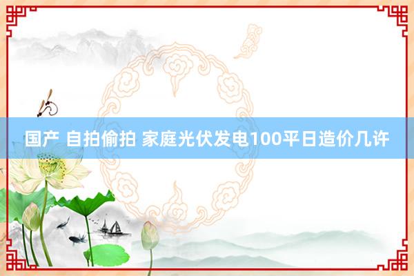 国产 自拍偷拍 家庭光伏发电100平日造价几许