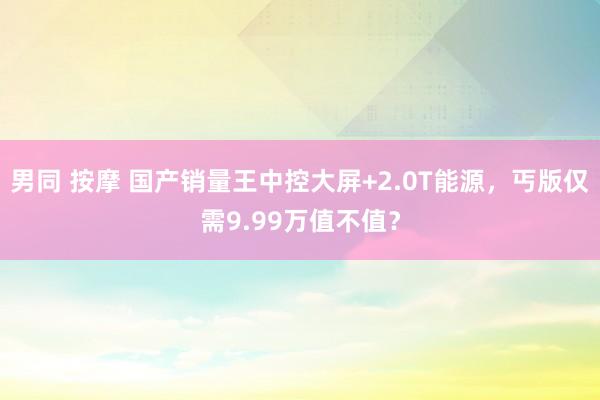男同 按摩 国产销量王中控大屏+2.0T能源，丐版仅需9.99万值不值？