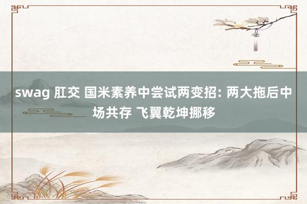 swag 肛交 国米素养中尝试两变招: 两大拖后中场共存 飞翼乾坤挪移