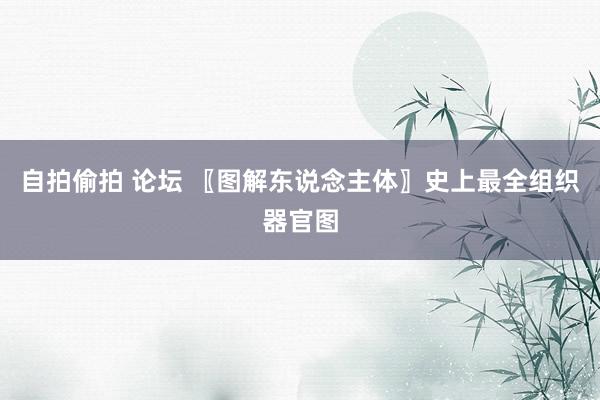 自拍偷拍 论坛 〖图解东说念主体〗史上最全组织器官图