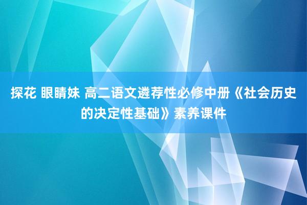 探花 眼睛妹 高二语文遴荐性必修中册《社会历史的决定性基础》素养课件